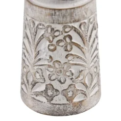 Whitewashed Brown Carved Candle Holders, Set Of 3-Kirkland's Home Discount