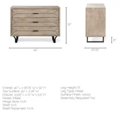 Whitewashed Brown 3-Drawer Wood Chest-Kirkland's Home Store