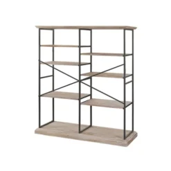 Whitewashed Etagere Industrial Bookshelf-Kirkland's Home Hot