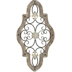 Whitewashed Framed Metal Quatrefoil Plaque-Kirkland's Home Best Sale