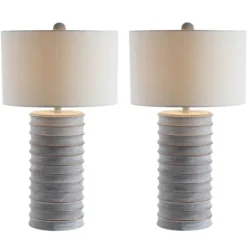 Whitewashed Gray Resin Ridges 2-Pc. Table Lamp Set-Kirkland's Home Best Sale