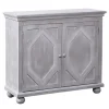 Whitewashed Gray Wood Hexagonal Door Cabinet-Kirkland's Home Clearance