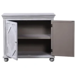 Whitewashed Gray Wood Hexagonal Door Cabinet-Kirkland's Home Clearance