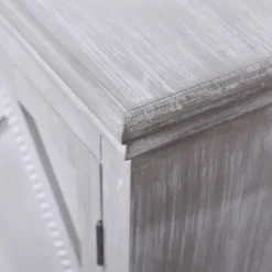 Whitewashed Gray Wood Hexagonal Door Cabinet-Kirkland's Home Clearance