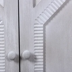 Whitewashed Gray Wood Hexagonal Door Cabinet-Kirkland's Home Clearance