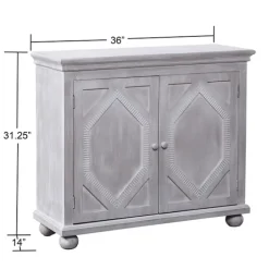 Whitewashed Gray Wood Hexagonal Door Cabinet-Kirkland's Home Clearance