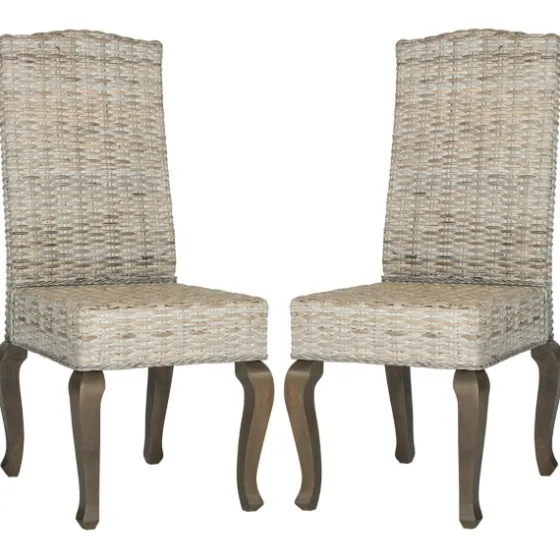 Whitewashed Kubu Rattan Dining Chairs, Set Of 2-Kirkland's Home Flash Sale
