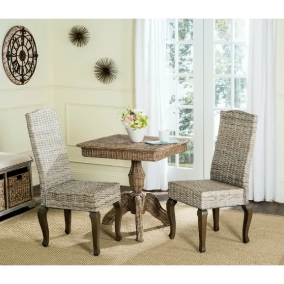 Whitewashed Kubu Rattan Dining Chairs, Set Of 2-Kirkland's Home Flash Sale