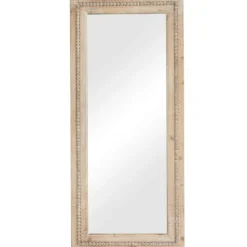 Whitewashed Natural Beaded Wood Wall Mirror-Kirkland's Home Cheap