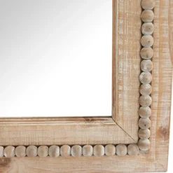 Whitewashed Natural Beaded Wood Wall Mirror-Kirkland's Home Cheap