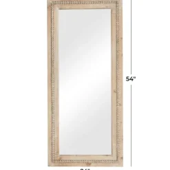 Whitewashed Natural Beaded Wood Wall Mirror-Kirkland's Home Cheap