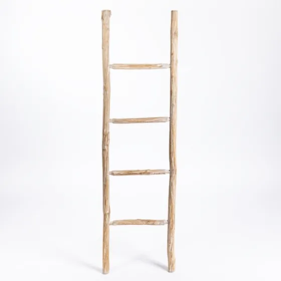 Whitewashed Natural Wood Leaning Ladder-Kirkland's Home Cheap