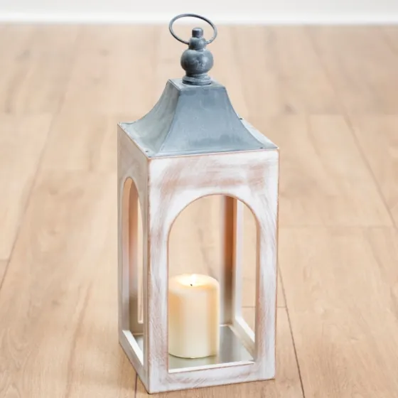Whitewashed New Hampshire Lantern, 17 In.-Kirkland's Home Sale