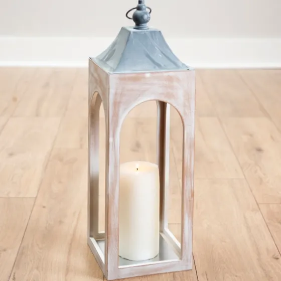 Whitewashed New Hampshire Lantern, 24 In.-Kirkland's Home Online