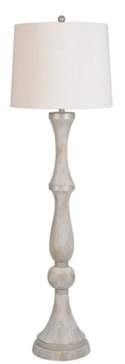 Whitewashed Silver Trim Floor Lamp-Kirkland's Home Discount