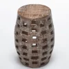 Whitewashed Wood Barrel Patterned Side Table-Kirkland's Home Cheap