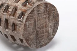 Whitewashed Wood Barrel Patterned Side Table-Kirkland's Home Cheap