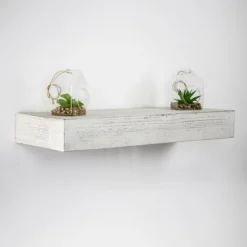 Whitewashed Wood Floating Shelf, 24 In.-Kirkland's Home Outlet