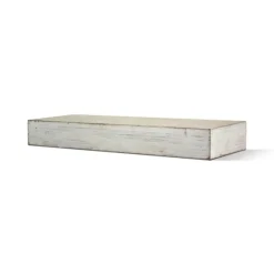 Whitewashed Wood Floating Shelf, 24 In.-Kirkland's Home Outlet