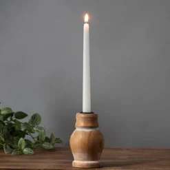 Whitewashed Wood Taper Candle Holder, 5 In.-Kirkland's Home Hot