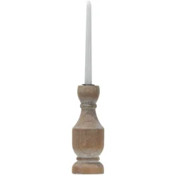 Whitewashed Wood Taper Candle Holder, 9 In.-Kirkland's Home Discount