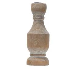 Whitewashed Wood Taper Candle Holder, 9 In.-Kirkland's Home Discount