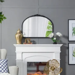 Wide Arch Black Floral Scroll Mirror-Kirkland's Home Discount
