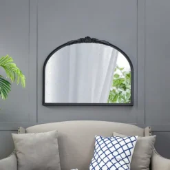 Wide Arch Black Floral Scroll Mirror-Kirkland's Home Discount