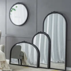 Wide Arch Black Floral Scroll Mirror-Kirkland's Home Discount