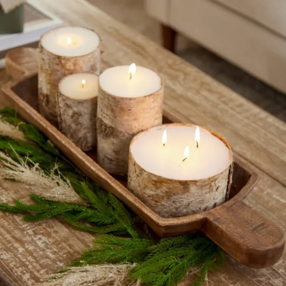 Wide Birch Bark Pillar Candle, 6 In.-Kirkland's Home Flash Sale