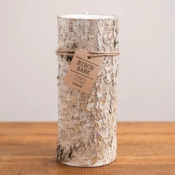 Wide Birch Bark Pillar Candle, 10 In.-Kirkland's Home Fashion