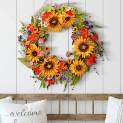 Wild Garden Sunflower Mix Wreath-Kirkland's Home Best Sale