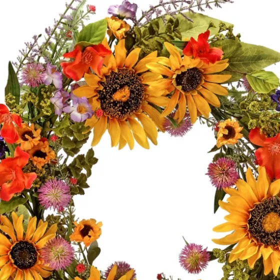 Wild Garden Sunflower Mix Wreath-Kirkland's Home Best Sale