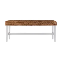 Wiley Woven Hyacinth Bench With White Base-Kirkland's Home Best Sale
