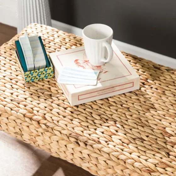 Wiley Woven Hyacinth Bench With White Base-Kirkland's Home Best Sale