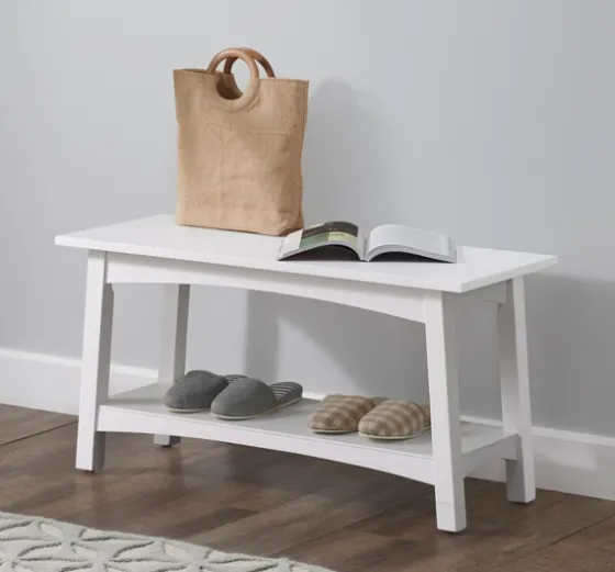 Willis Wooden Lower Shelf Bench-Kirkland's Home Outlet