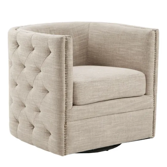Wilson Tufted Cream Swivel Accent Chair-Kirkland's Home Best