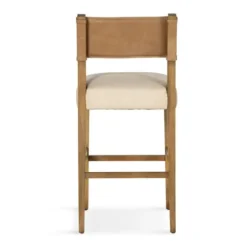 Winchester Tan Upholstered Wood Bar Stool-Kirkland's Home Sale