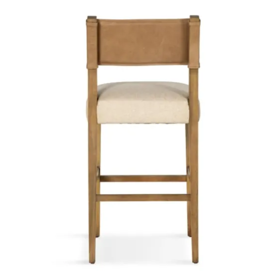 Winchester Tan Upholstered Wood Bar Stool-Kirkland's Home Sale