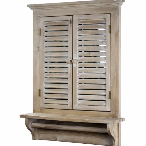 Window Shutter Mirror With Shelf And Towel Rod-Kirkland's Home Best