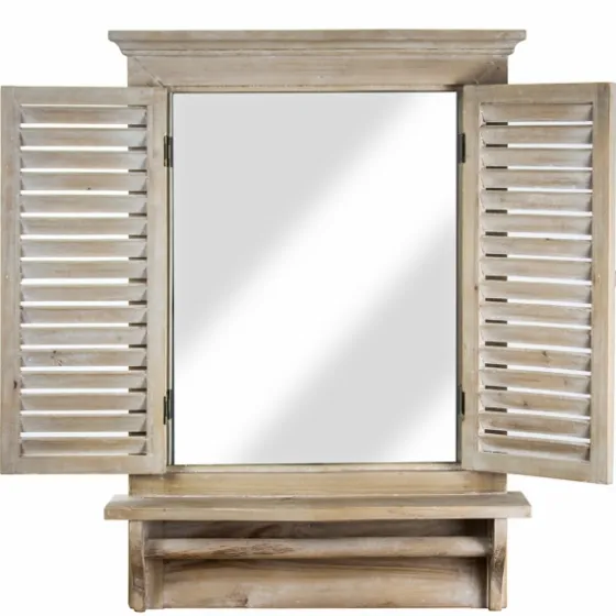 Window Shutter Mirror With Shelf And Towel Rod-Kirkland's Home Best