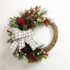 Windowpane Plaid Berry Bow Wreath-Kirkland's Home Discount