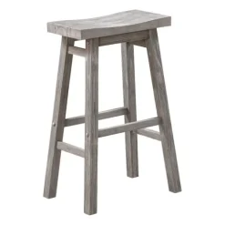 Wire Brushed Saddle Wood Bar Stool-Kirkland's Home Fashion