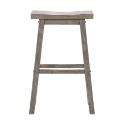 Wire Brushed Saddle Wood Bar Stool-Kirkland's Home Fashion