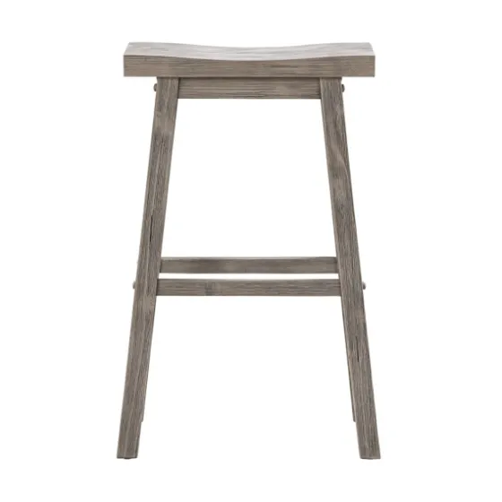 Wire Brushed Saddle Wood Bar Stool-Kirkland's Home Fashion
