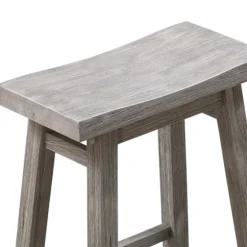 Wire Brushed Saddle Wood Bar Stool-Kirkland's Home Fashion