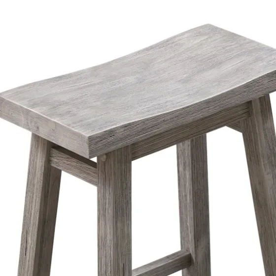 Wire Brushed Saddle Wood Bar Stool-Kirkland's Home Fashion