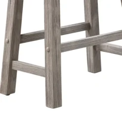 Wire Brushed Saddle Wood Bar Stool-Kirkland's Home Fashion
