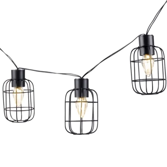 Wire Round Cage Solar Outdoor String Lights-Kirkland's Home Store