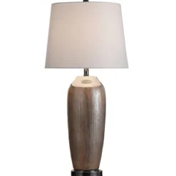 Wire-Brushed Silver And Brown Column Table Lamp-Kirkland's Home Hot